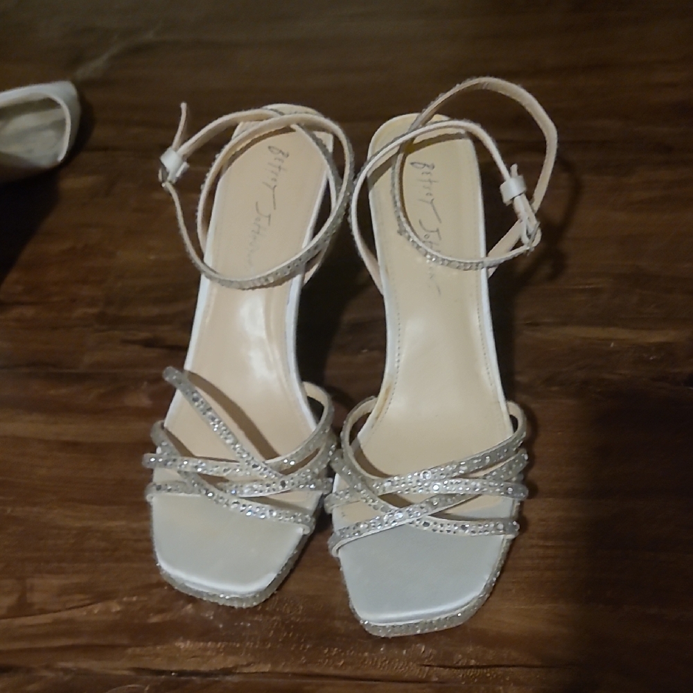 Betsey Johnson Silver Strappy Heels